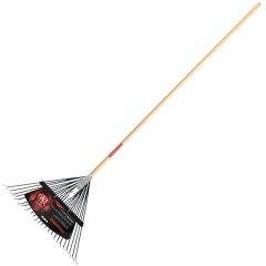 Razor-Back 24-Tine Steel Leaf Rake with Wood Handle