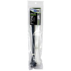 Cambridge 12" Releasable Cable Ties (50 lb Tensile) (UV Black & Natural) (20 pack)